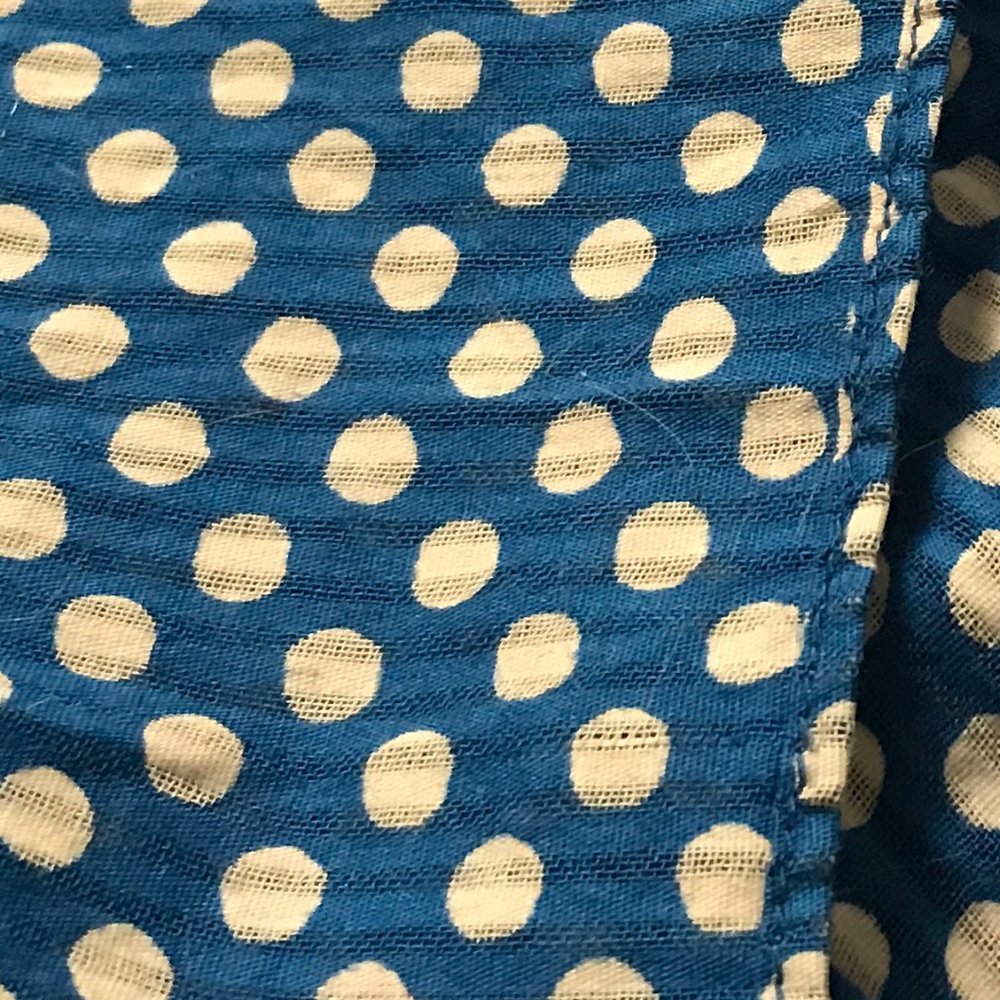 American Eagle Royal Blue Cotton Polka Dot Scarf - Picture 6 of 8